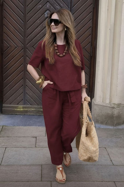 LUNNARA COTTON-LINEN CO-ORD
