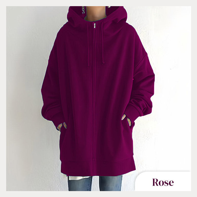 ZERRA ZIPPER HOODED SWEATER