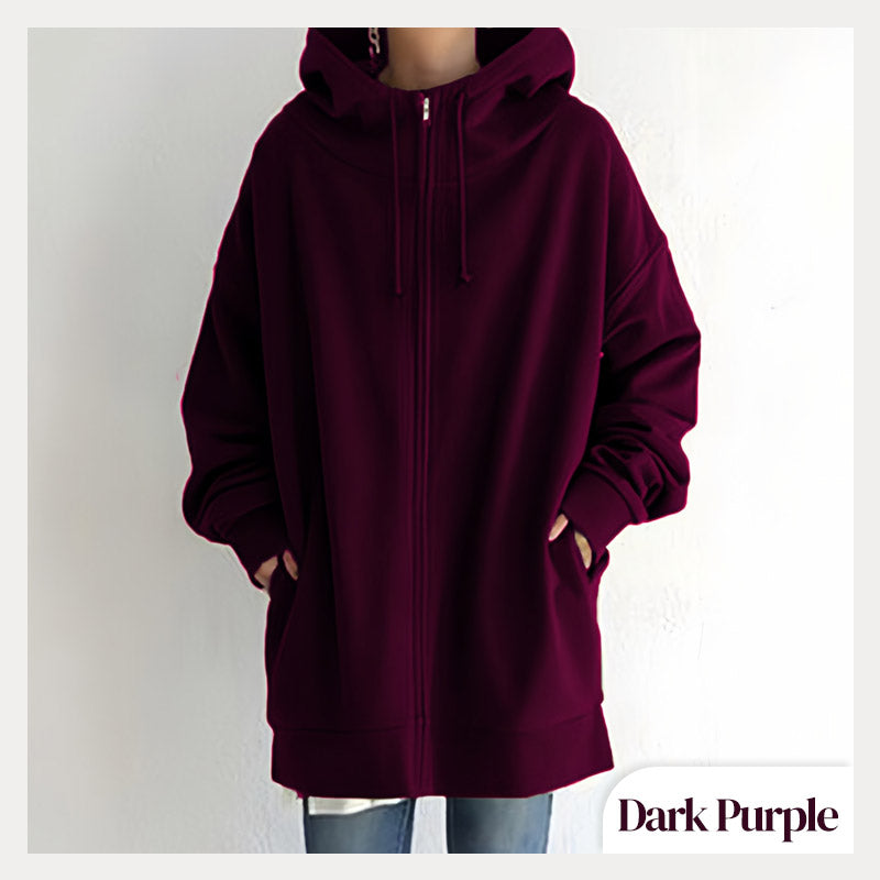 ZERRA ZIPPER HOODED SWEATER
