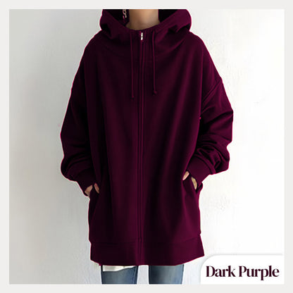 ZERRA ZIPPER HOODED SWEATER