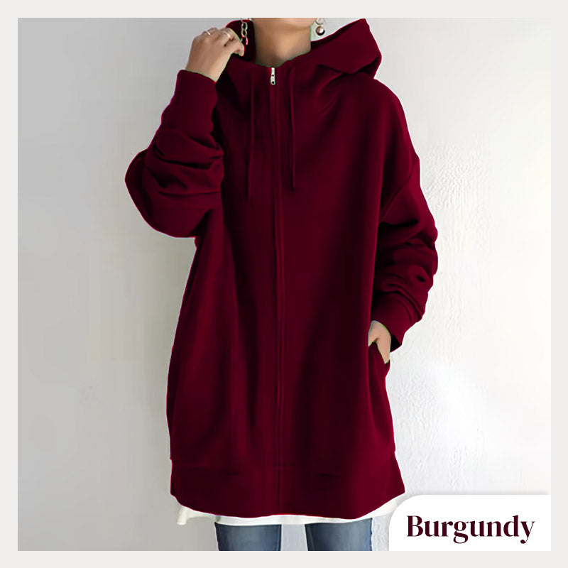 ZERRA ZIPPER HOODED SWEATER