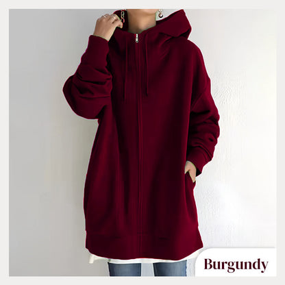 ZERRA ZIPPER HOODED SWEATER
