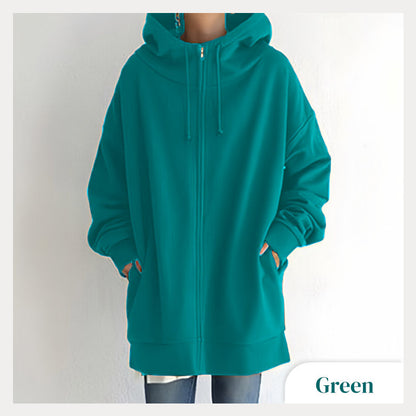 ZERRA ZIPPER HOODED SWEATER