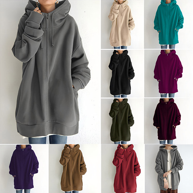 ZERRA ZIPPER HOODED SWEATER