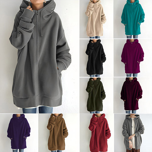 ZERRA ZIPPER HOODED SWEATER