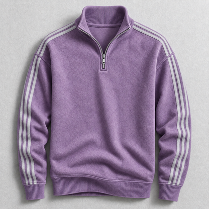 FABIO STRIPED QUARTER-ZIP