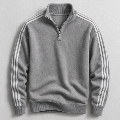 FABIO STRIPED QUARTER-ZIP