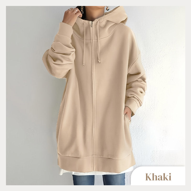 ZERRA ZIPPER HOODED SWEATER