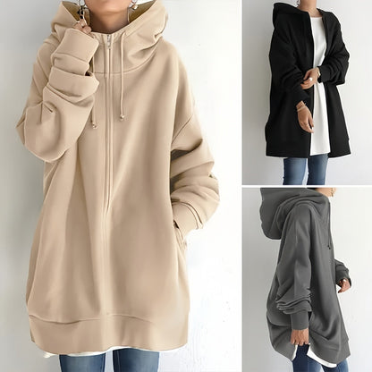 ZERRA ZIPPER HOODED SWEATER