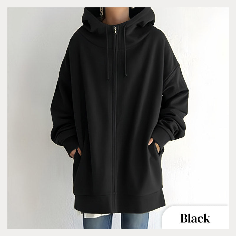 ZERRA ZIPPER HOODED SWEATER