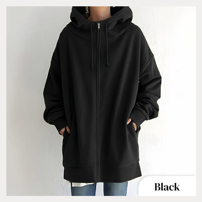 ZERRA ZIPPER HOODED SWEATER