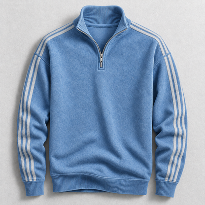 FABIO STRIPED QUARTER-ZIP