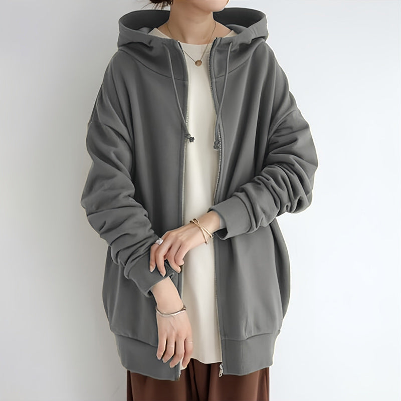 ZERRA ZIPPER HOODED SWEATER