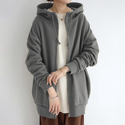 ZERRA ZIPPER HOODED SWEATER