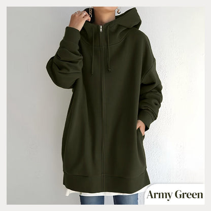 ZERRA ZIPPER HOODED SWEATER