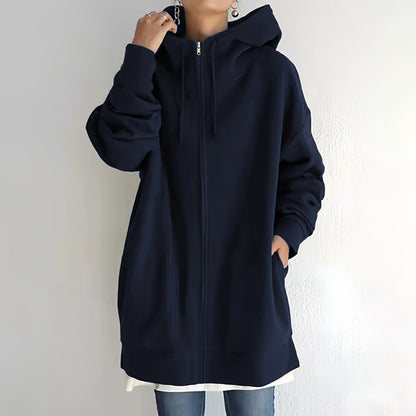 ZERRA ZIPPER HOODED SWEATER