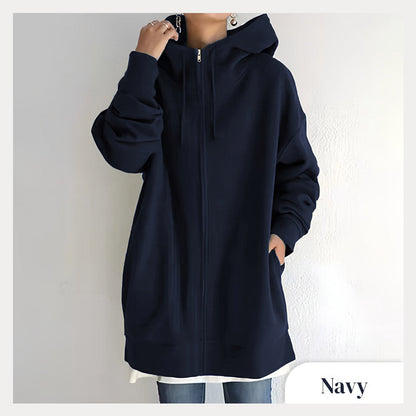 ZERRA ZIPPER HOODED SWEATER