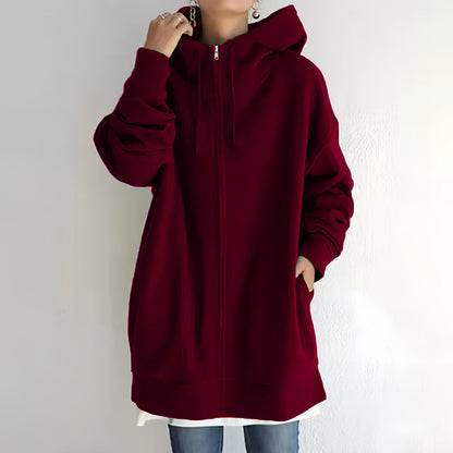 ZERRA ZIPPER HOODED SWEATER
