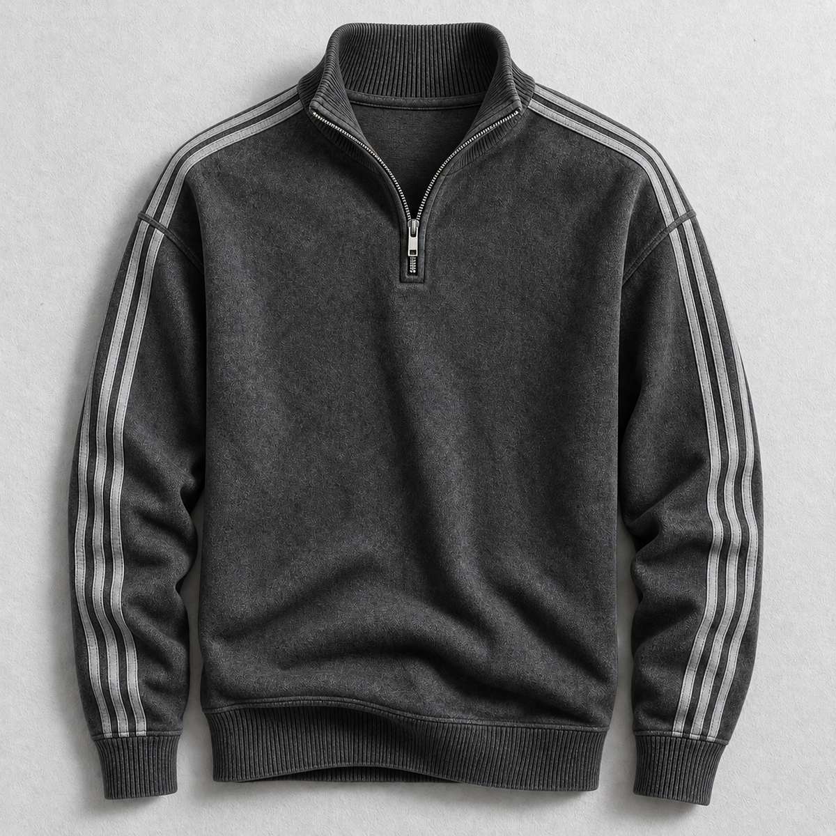 FABIO STRIPED QUARTER-ZIP