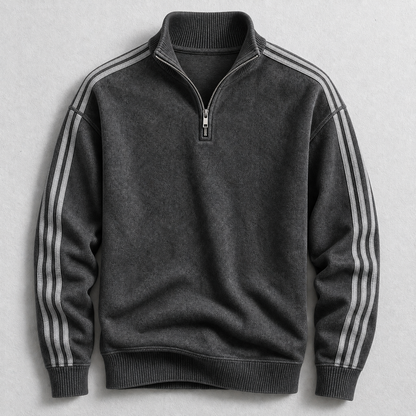 FABIO STRIPED QUARTER-ZIP