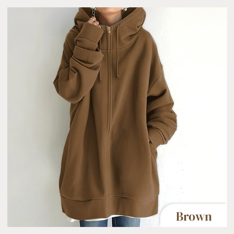 ZERRA ZIPPER HOODED SWEATER