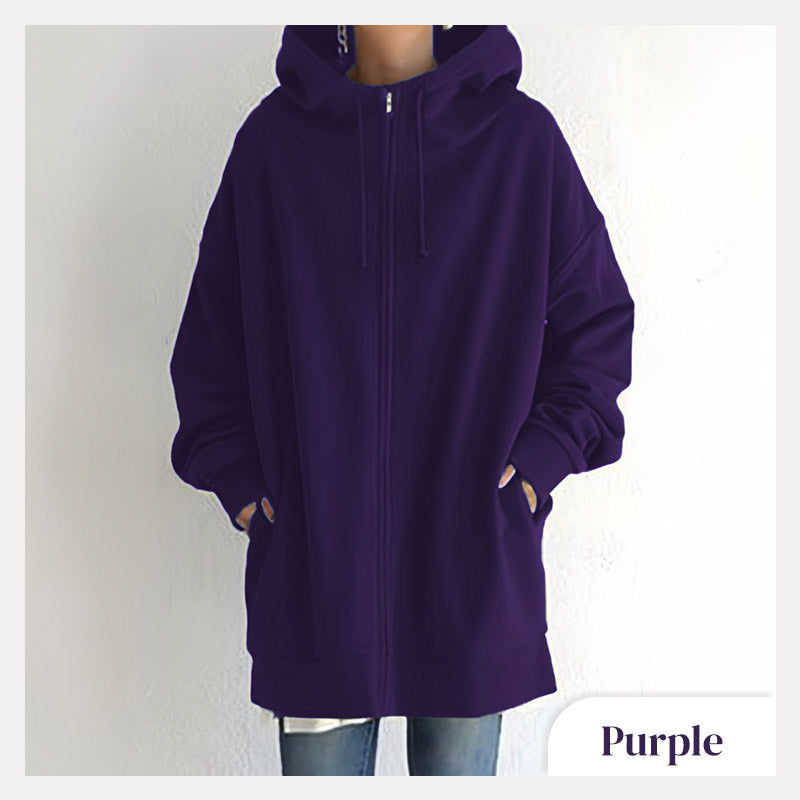 ZERRA ZIPPER HOODED SWEATER