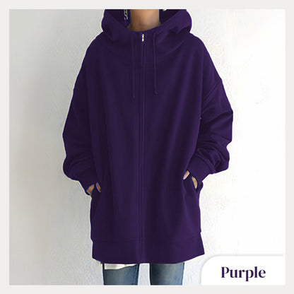ZERRA ZIPPER HOODED SWEATER
