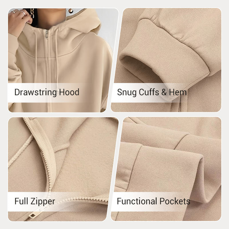 ZERRA ZIPPER HOODED SWEATER