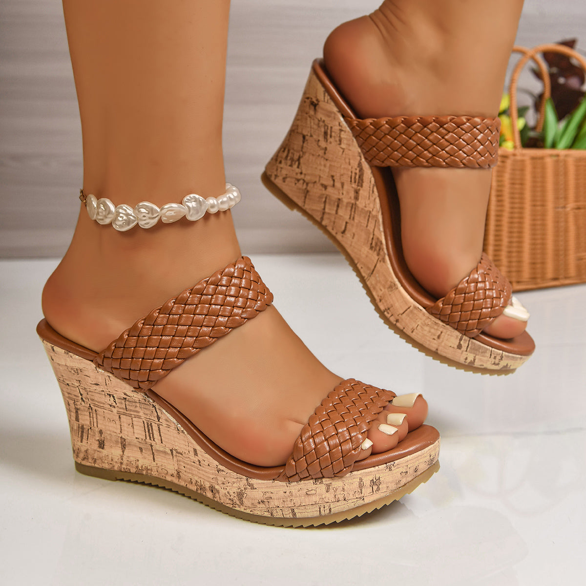 ALESSIA WOVEN CORK WEDGE