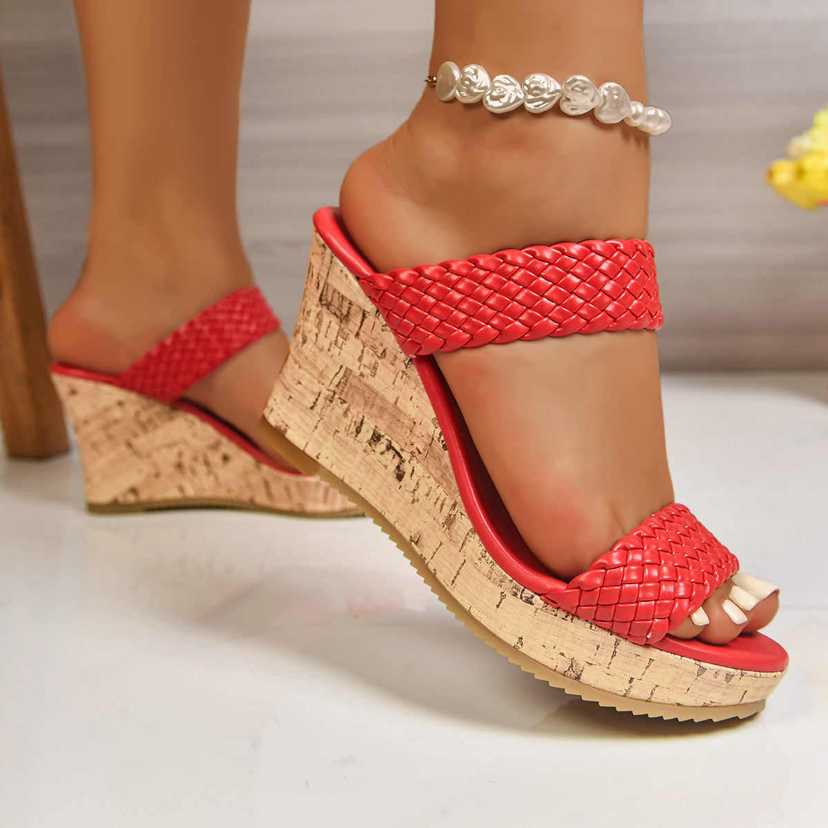 ALESSIA WOVEN CORK WEDGE