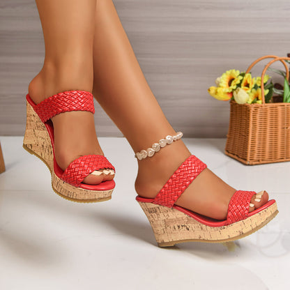 ALESSIA WOVEN CORK WEDGE