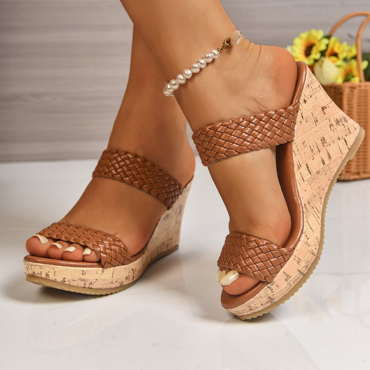ALESSIA WOVEN CORK WEDGE