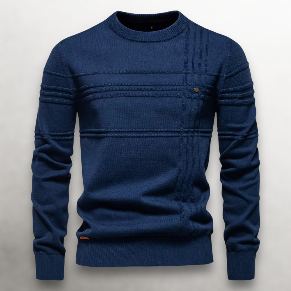 SULLIVAN GRID COTTON SWEATER