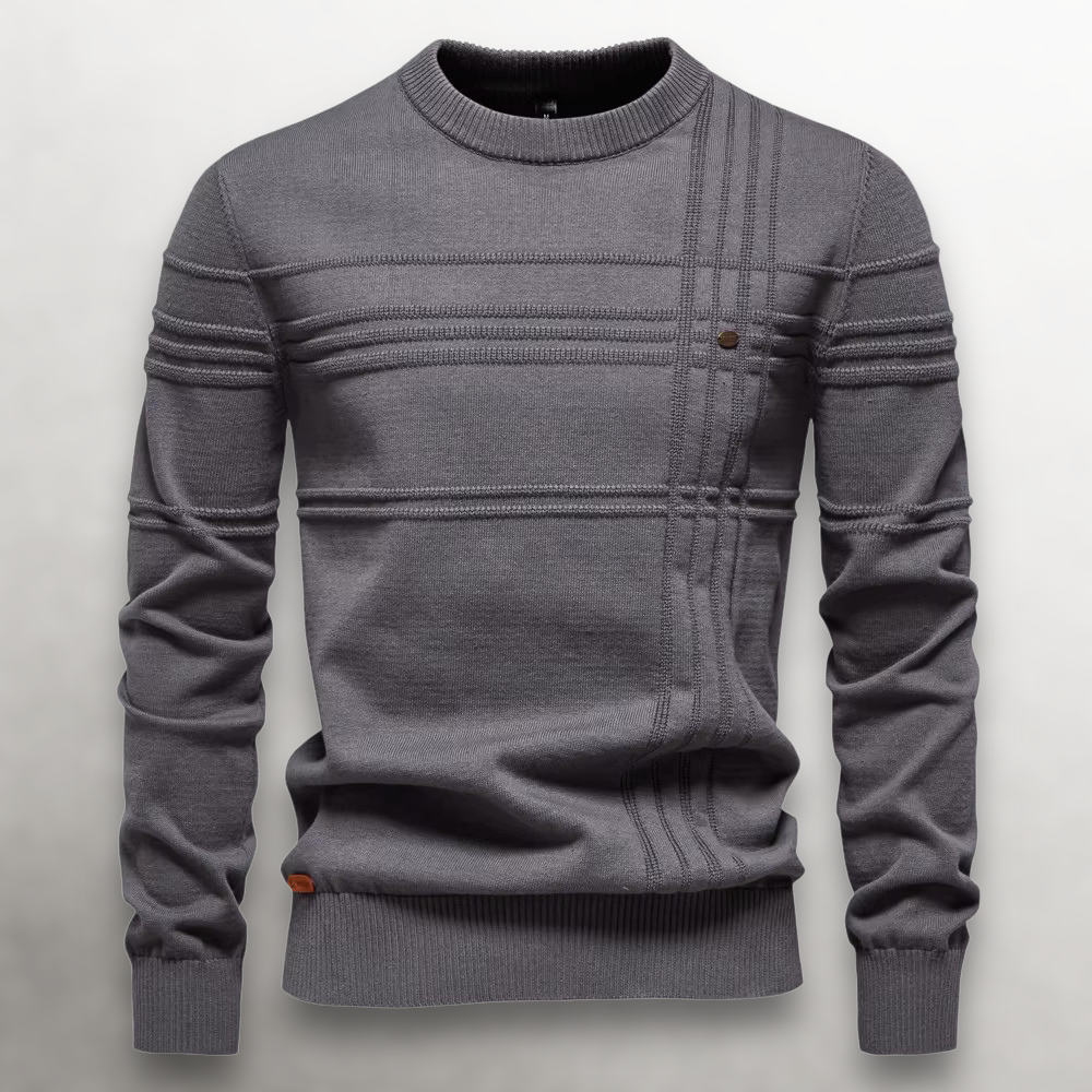 SULLIVAN GRID COTTON SWEATER