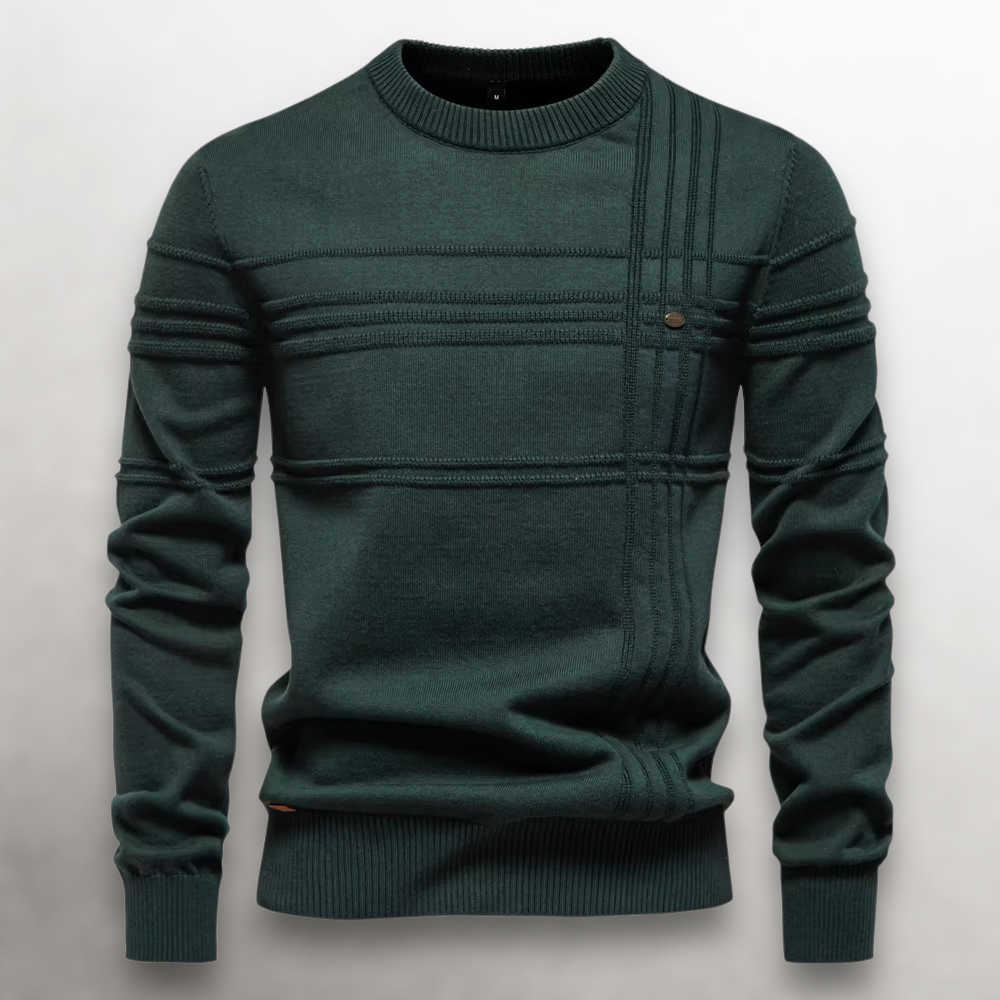 SULLIVAN GRID COTTON SWEATER
