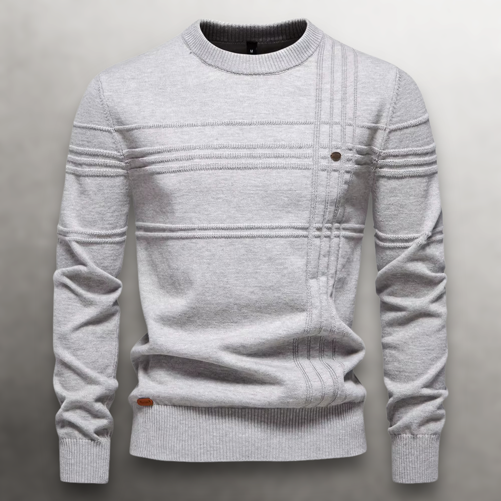 SULLIVAN GRID COTTON SWEATER