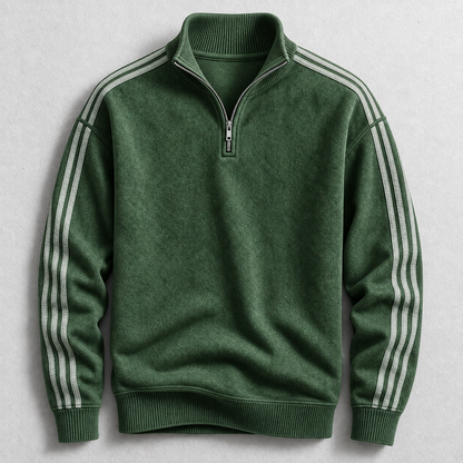FABIO STRIPED QUARTER-ZIP