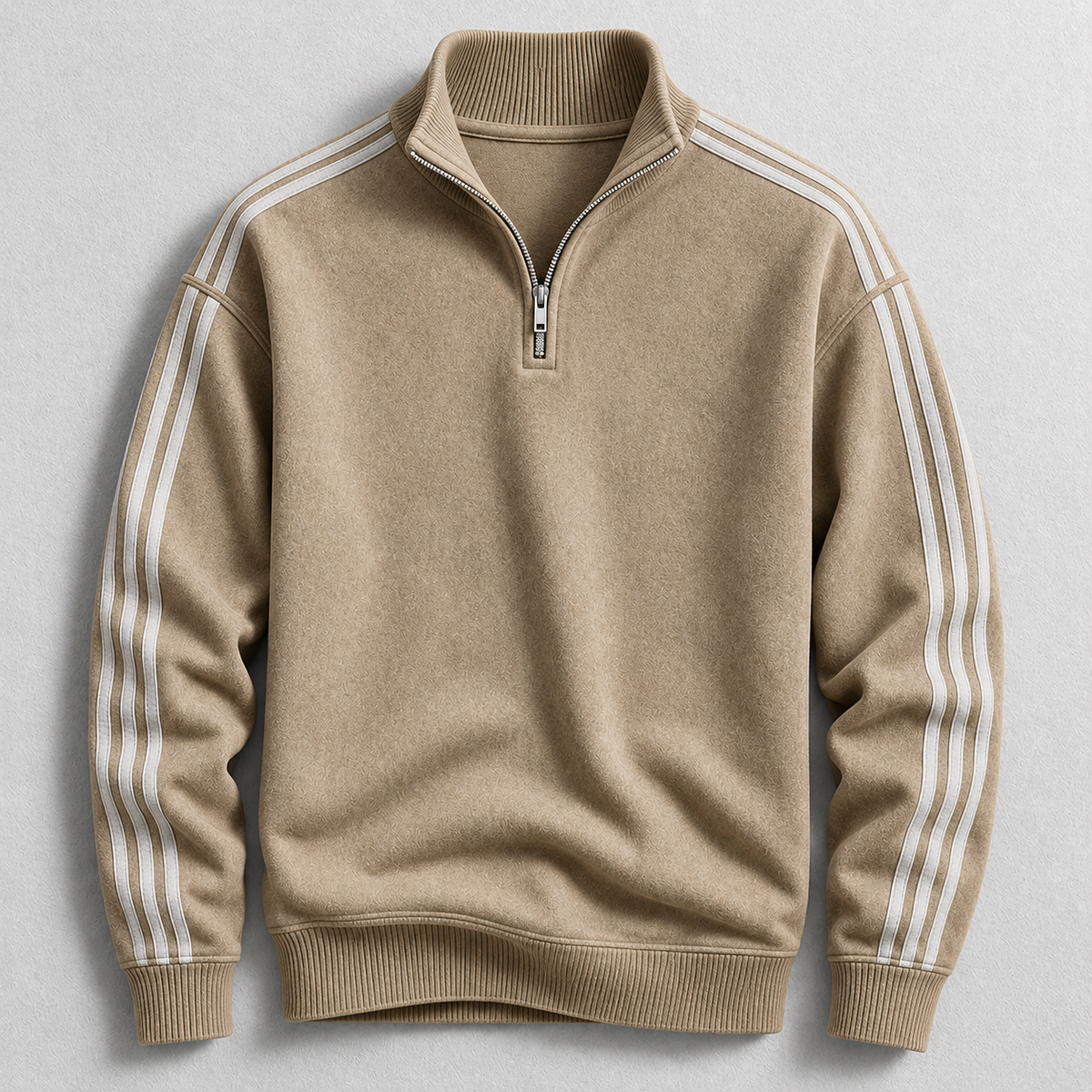 FABIO STRIPED QUARTER-ZIP