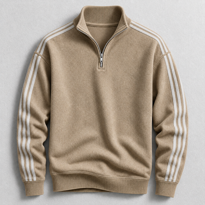 FABIO STRIPED QUARTER-ZIP