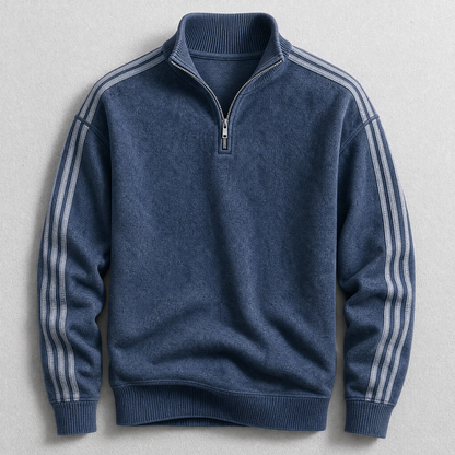 FABIO STRIPED QUARTER-ZIP